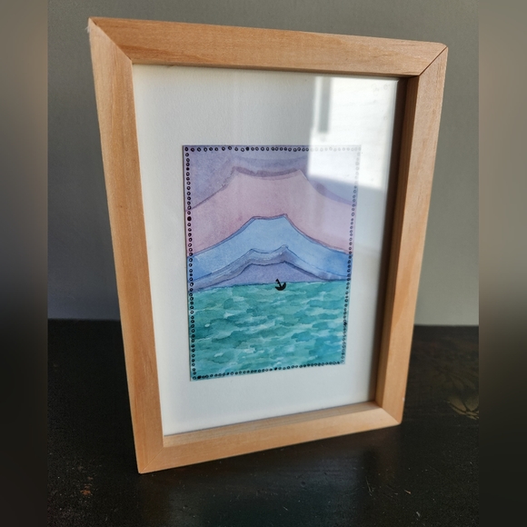 "Lost at Sea" Watercolor Painting Framed - Picture 2 of 4